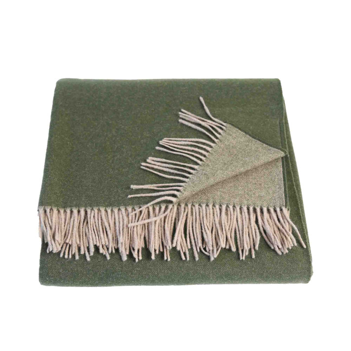 100% wool blanket with fringes