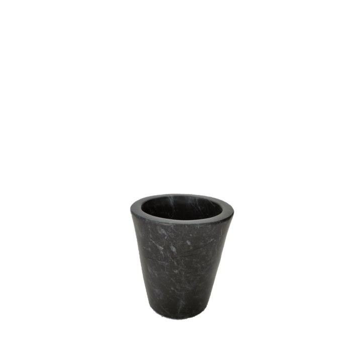 Bicchiere portaspazzolino pietra nera d7.5 h9 cm