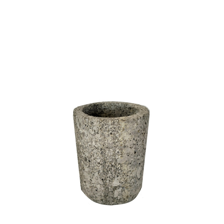 Bicchiere portaspazzolini in pietra cilindrico d8 h10 cm