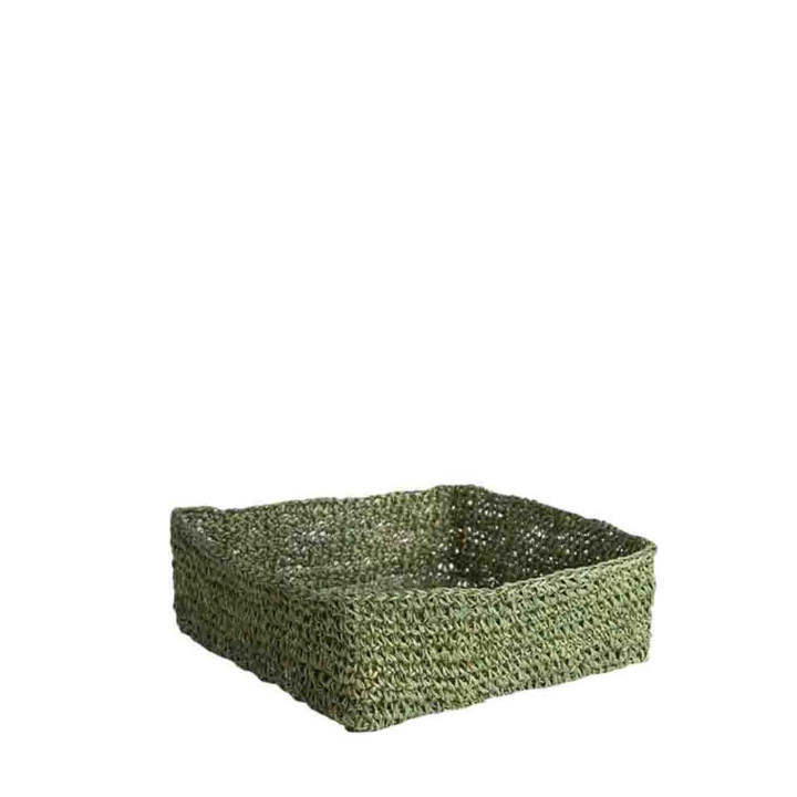 Crochet abaca napkin holder 20x20 cm
