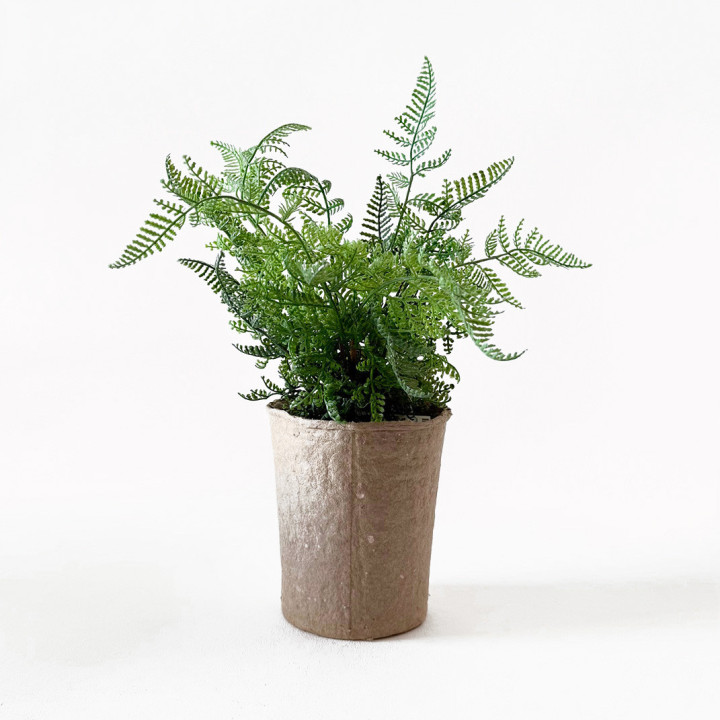 Pianta artificiale di felce in vaso foglioline h35 cm
