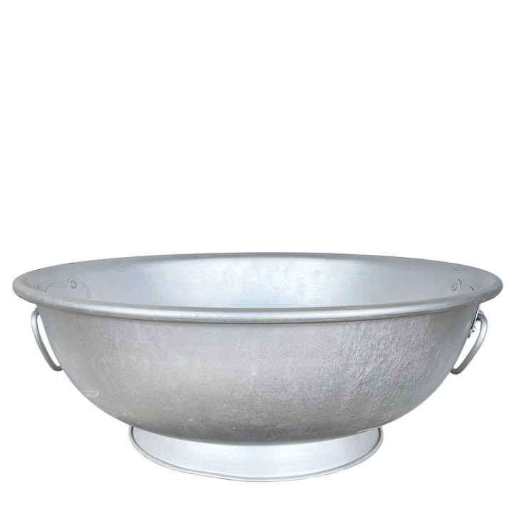 Tin satin basin with two handles d49 h18 cm