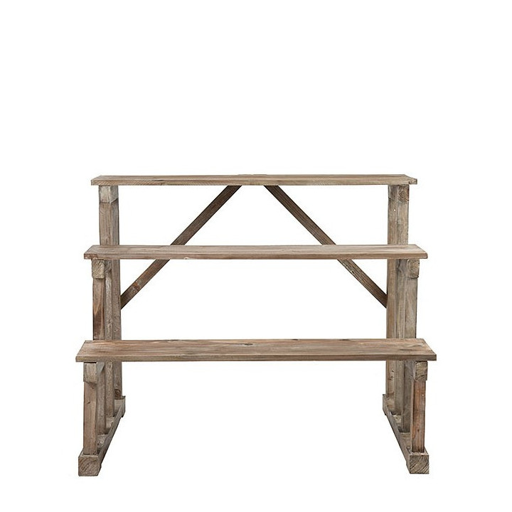 Expositive wooden bistrot structure with 3 shelves 100x70h80 cm