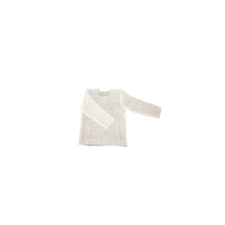 Maglietta rete baby 100%lino bianca 5an