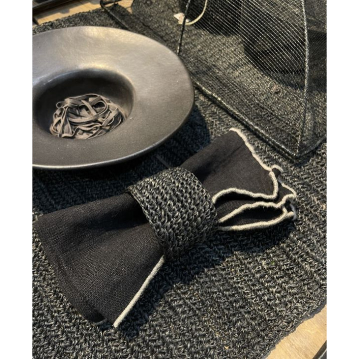 100% linen napkin natural hem 40x40 cm