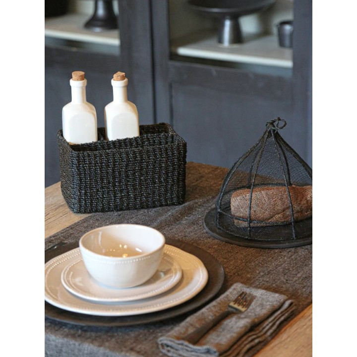 Abaca basket 3+1 compartments 21 x 14 h12 cm