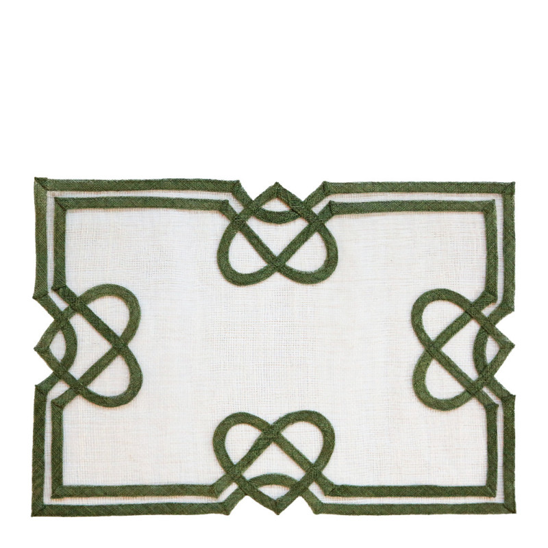 Abaca placemat with 4 hearts 35 x 50 cm