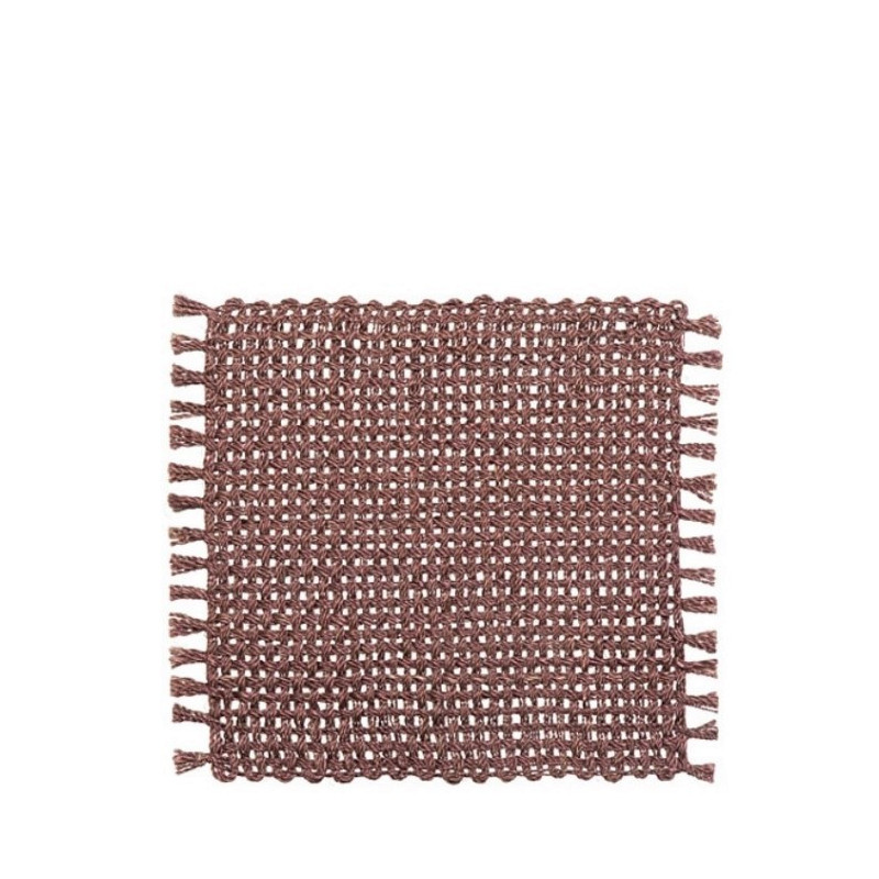 Tovaglietta in abaca rigida con frange 32 x 32 cm