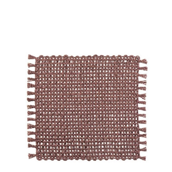 Tovaglietta in abaca rigida con frange 32 x 32 cm