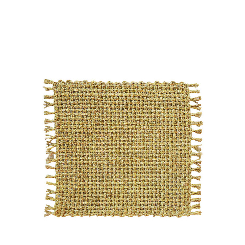 Tovaglietta in abaca rigida con frange 32 x 32 cm