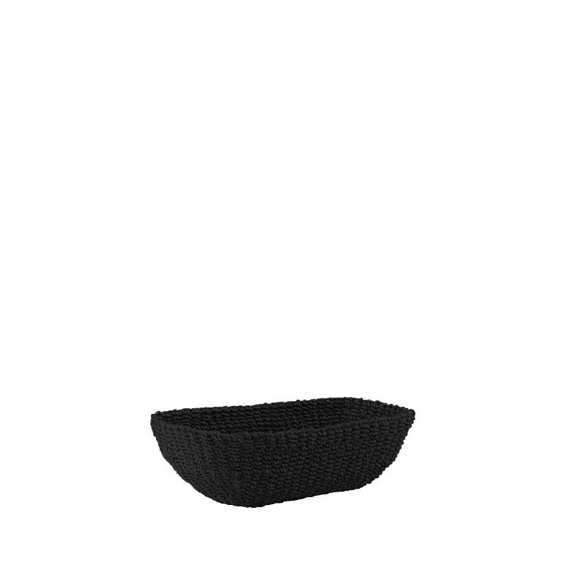 Oval flared abaca basket 27x13 h 8 cm