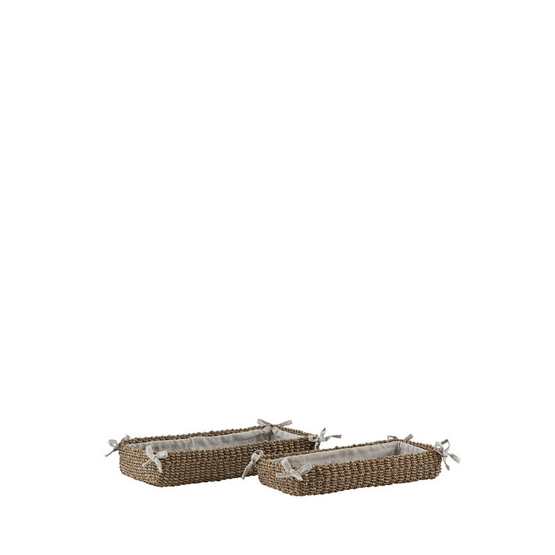 Set 2 cesti vuotatasche in abaca con fiocchi