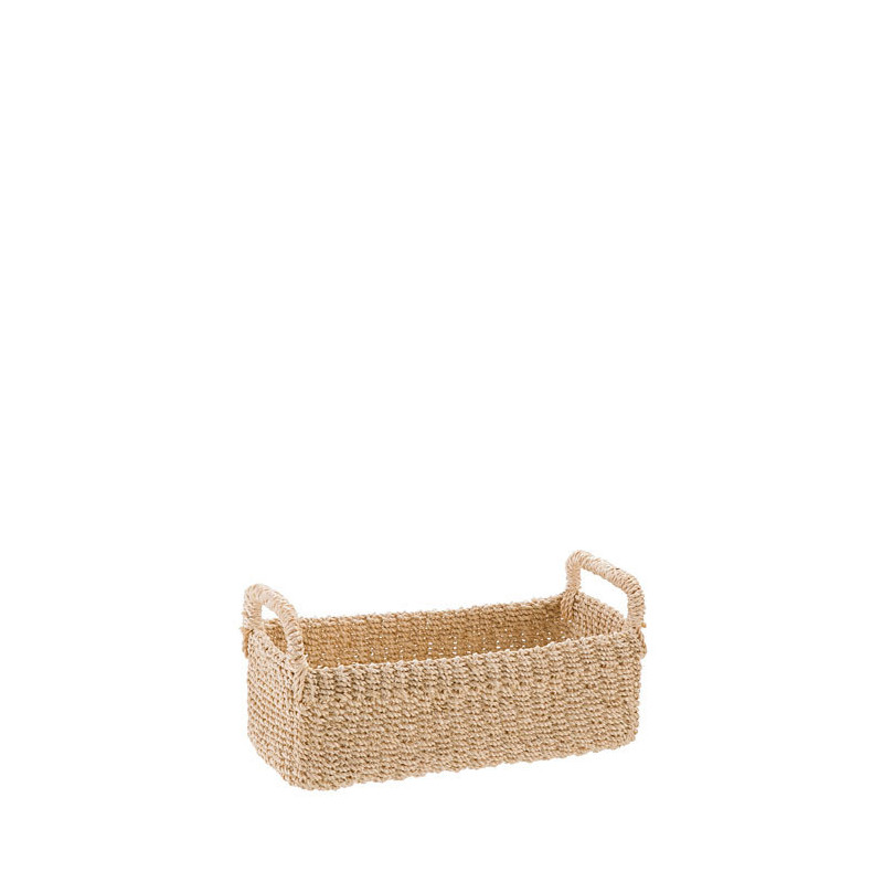 Panier rectangulaire en abaca avec poignÉes