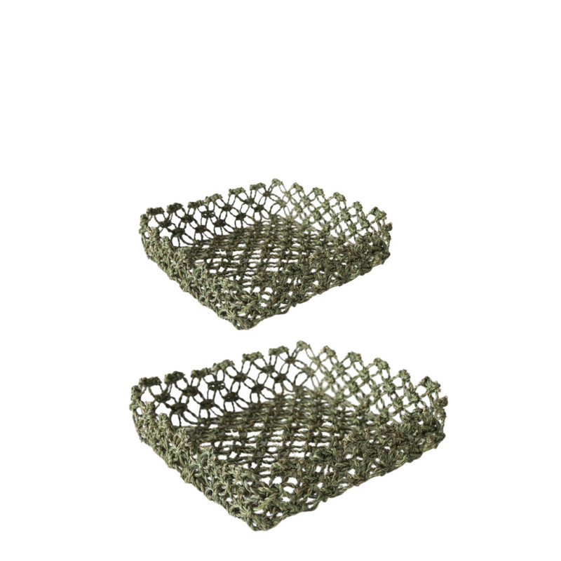 Set of 2 macrame napkin holders 16x16 - 20x20 cm