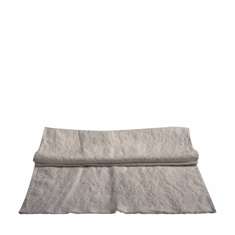 Chemin de table 50 x 140 cm avec fringes 100%lin