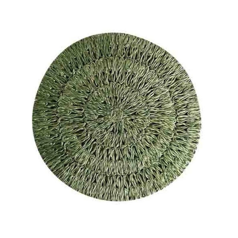 Green thick abaca underplate d40 h1.5 cm