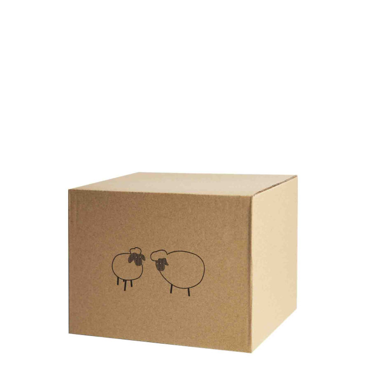Set of 2 grey woolen sheep h12/17 cm