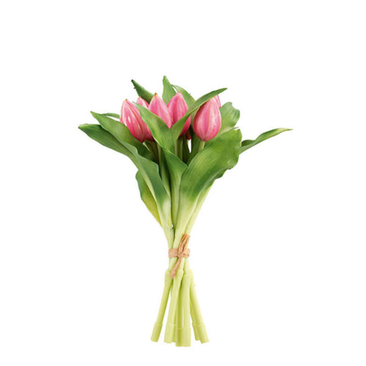 Mazzo di 7 tulipani rosa h28 cm