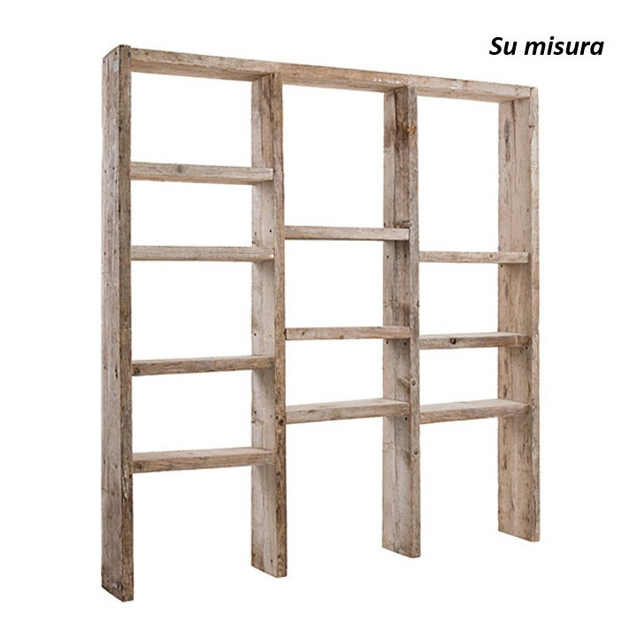 Etagere en bois brut 195 x 24 h200 cm