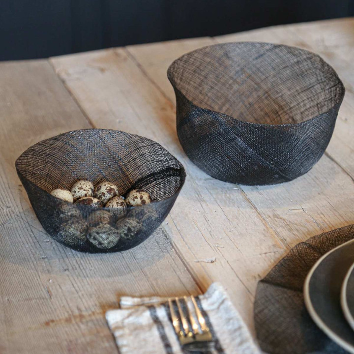 Grand bol en filet d'abaca simple d18 h8 cm