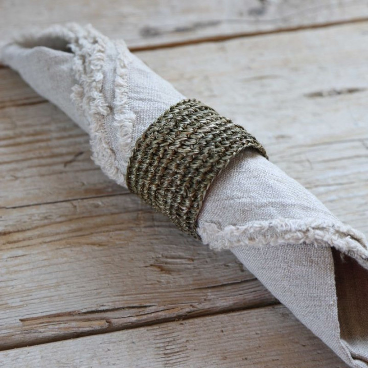 Abaca crochet napkin ring