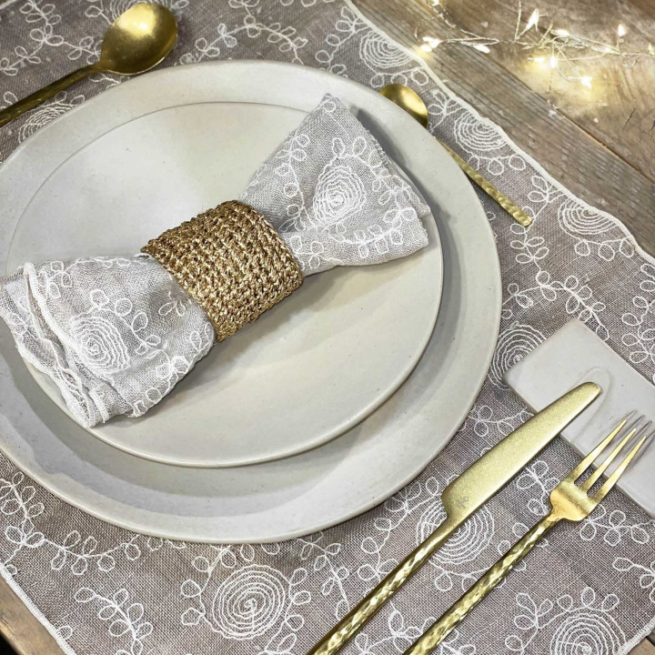 Abaca crochet napkin ring