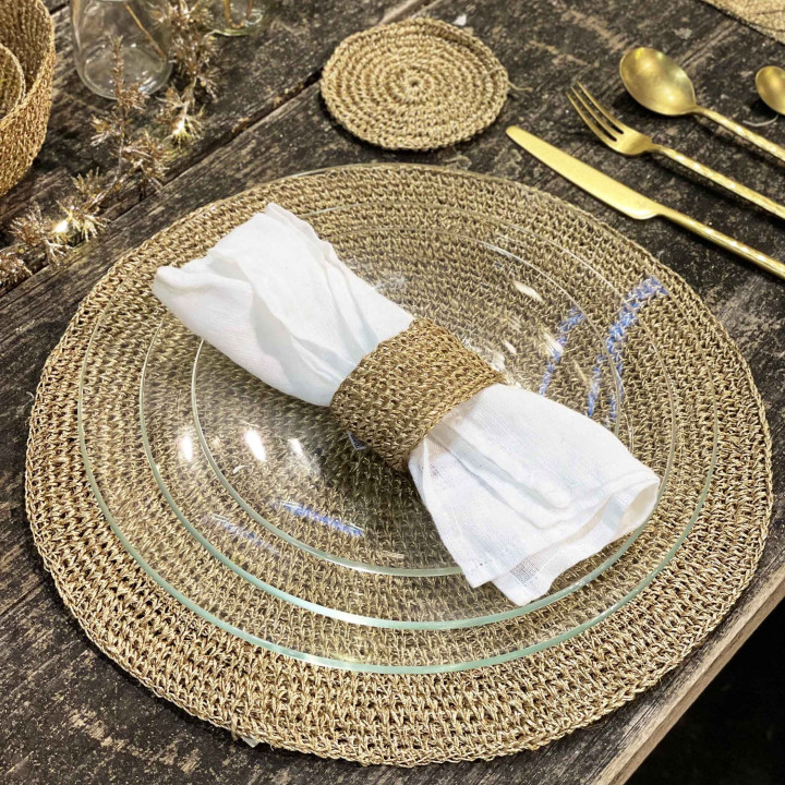 Abaca crochet napkin ring