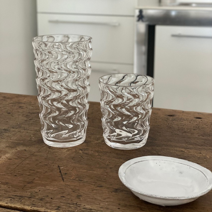 Bicchiere metacrilato onde verticali trasparente v400 ml d8.5 h10.2 cm