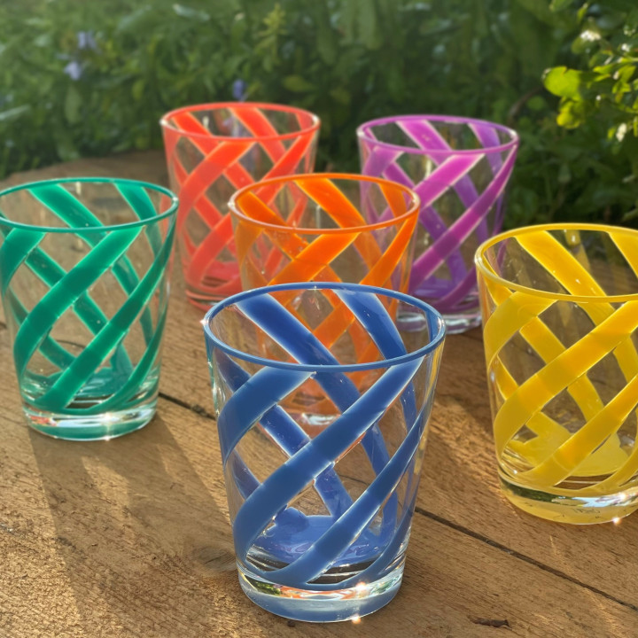 Mix di 6 bicchieri spirale happy colors pieni