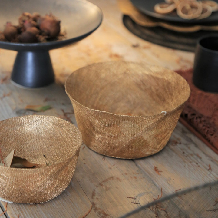 Big simple net abaca bowl d18 h8 cm