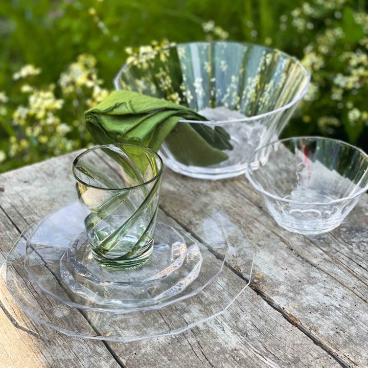 Biocopolyester spiral glass