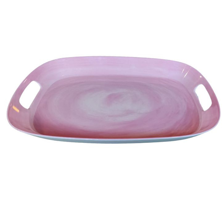 Pink colour melamine tray