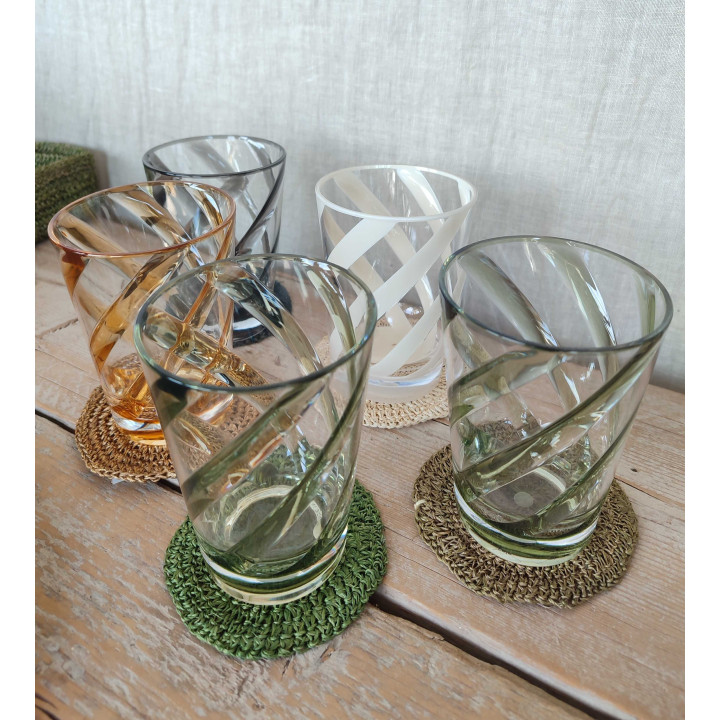 Sous-verre en crochet d'abaca
