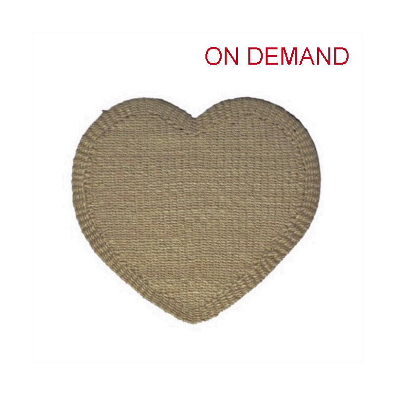Sottopiatto cuore intreccio spesso abaca panna d38 cm