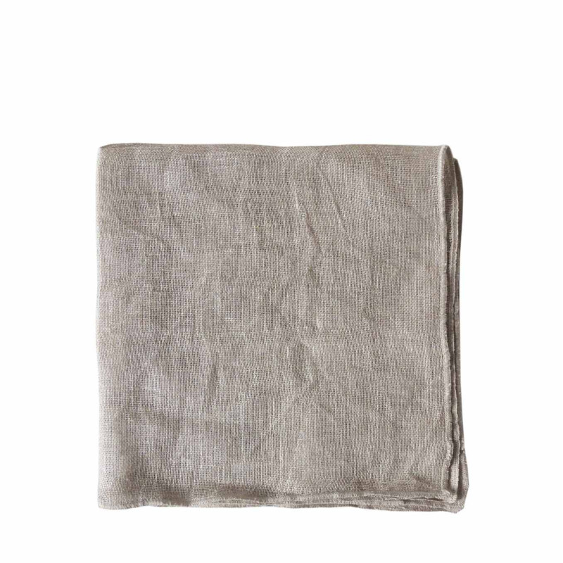 Tovagliolo 100%lino garzato naturale bordo natural 40 x 40 cm