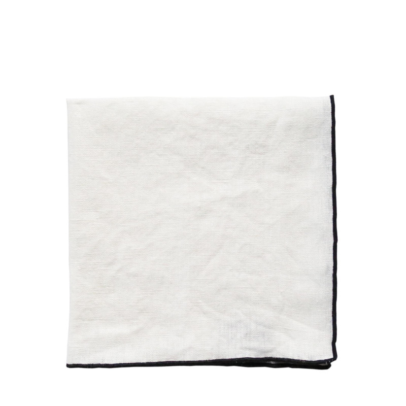 Tovagliolo 100%lino bianco bordo colorato 40x40 cm