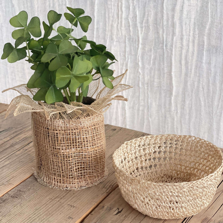 Cache-pot panna rete abaca petali