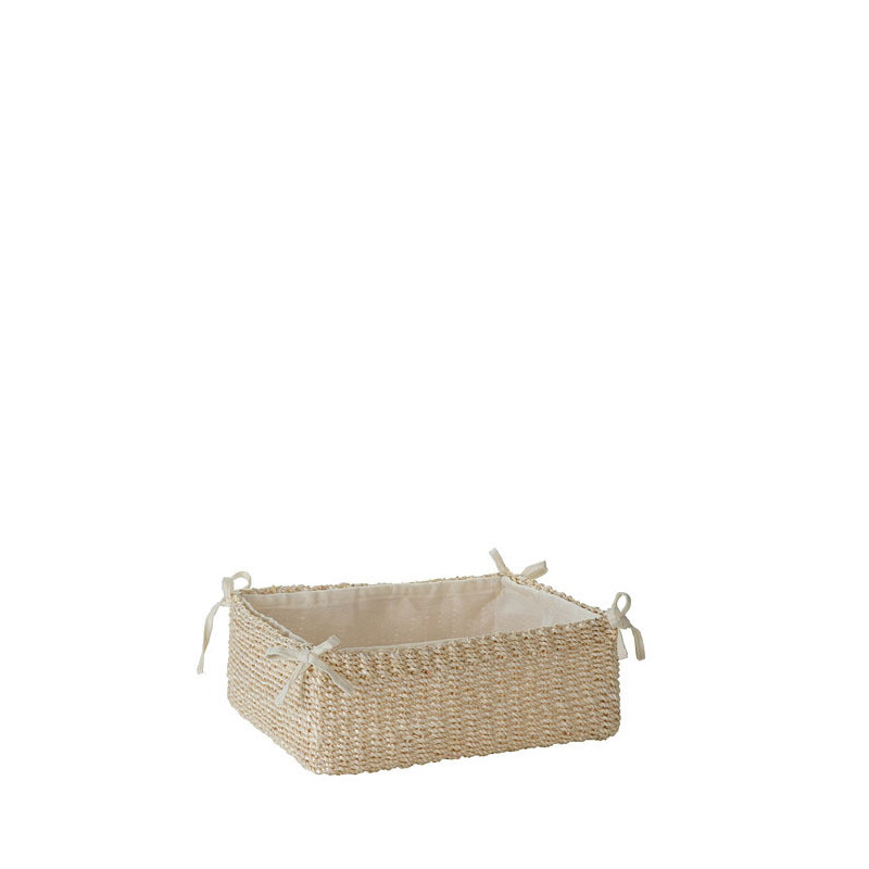 Cesto in abaca 20x25 h9 cm con fiocchi