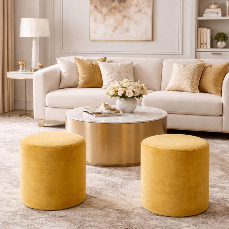 Velvet pouf