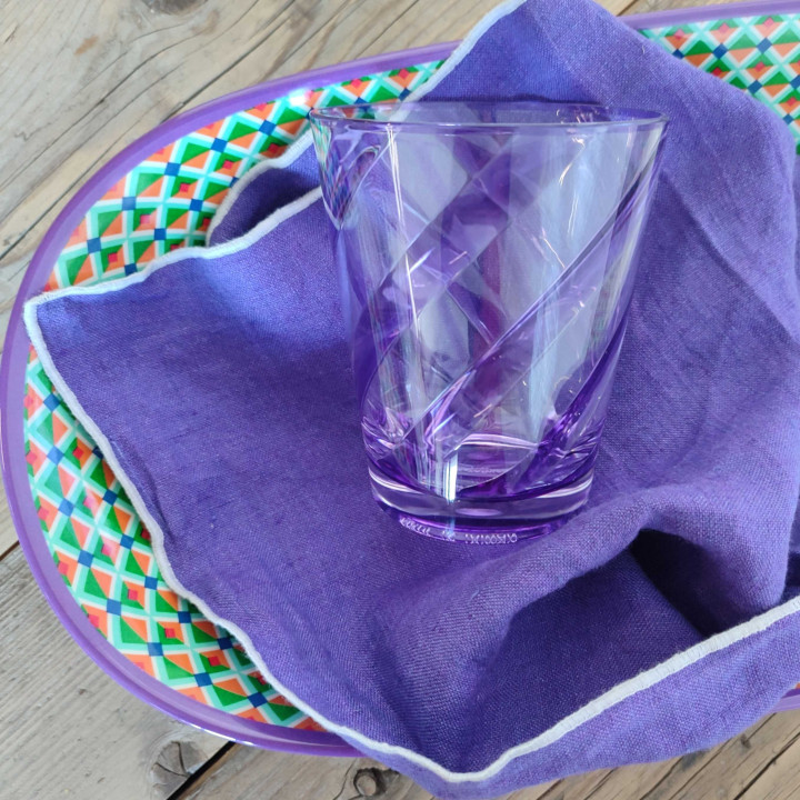 100% linen napkin white hem 40x40 cm