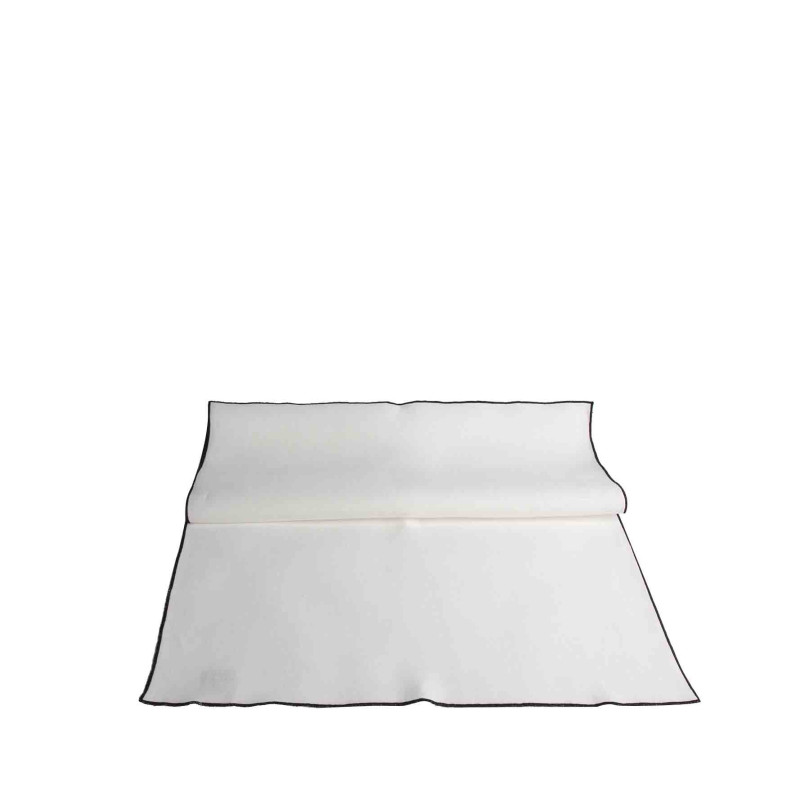100% linen runner 50 x 140 cm black hem
