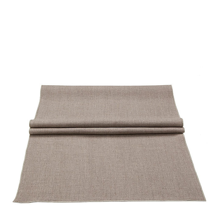 Runner 100% lino liscio04 naturale bordo naturale 50 x 160 cm