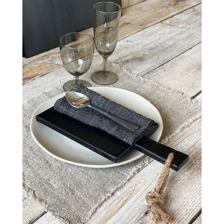 Decorative black wooden cutting board natural lanyard 14 x 21 cm