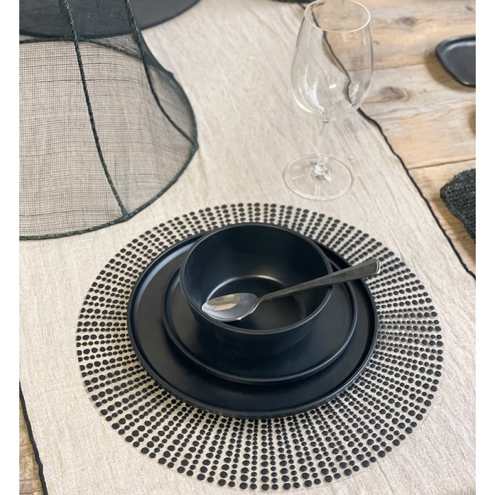 Black melamine bowl d.15 h.7 cm