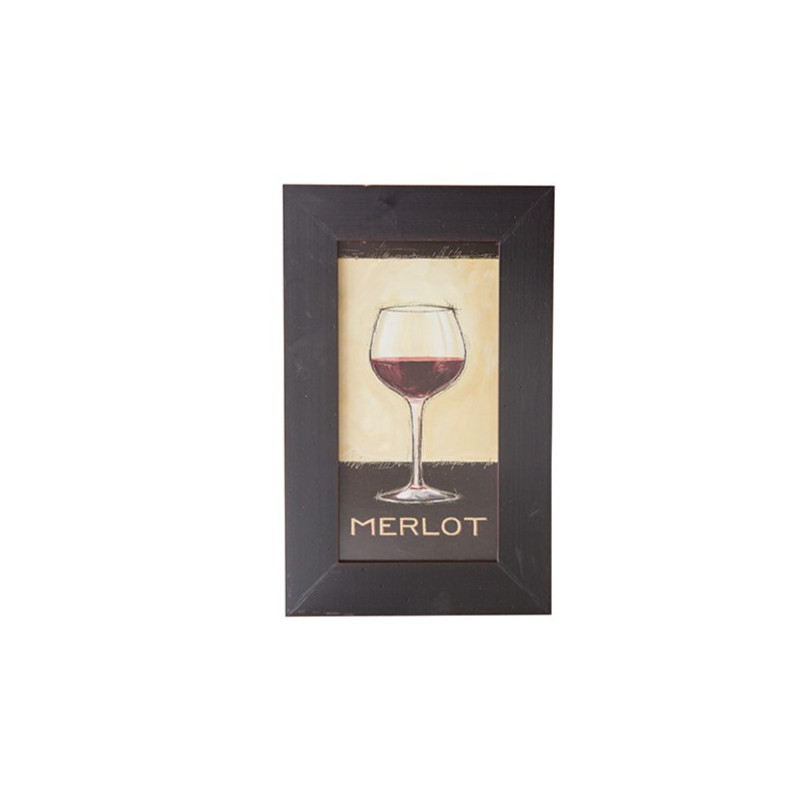 Cadre en bois orné d'une image de verre merlot