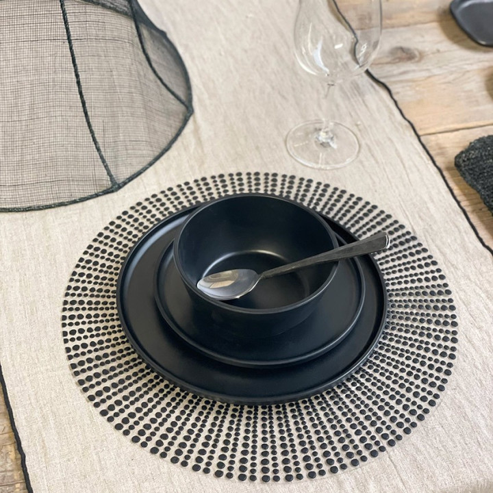 Assiette en mÉlamine noire d 26 cm