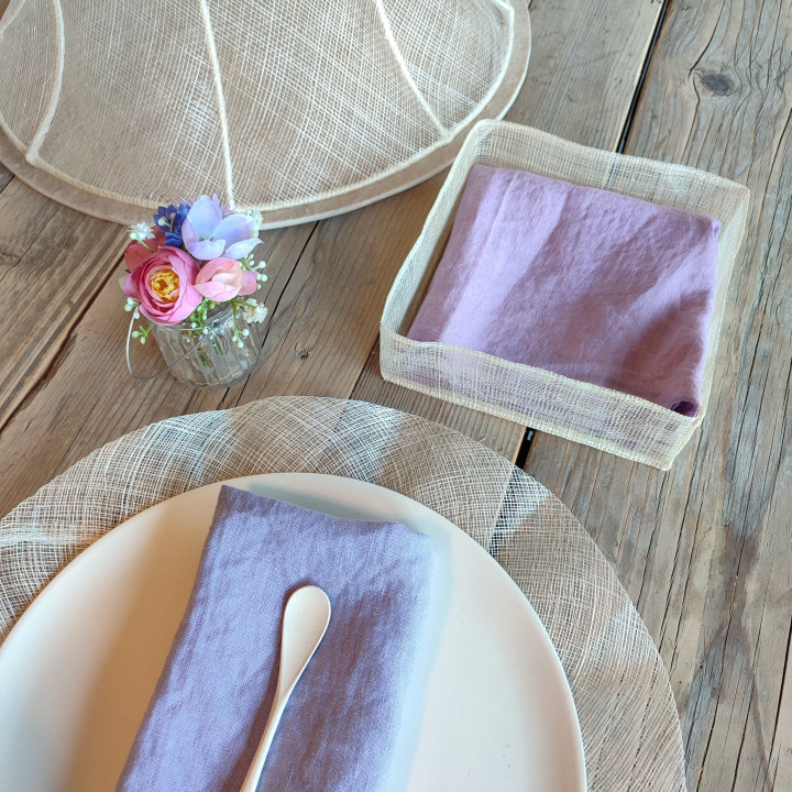 Porte-serviettes 16x16 cm en filet d'abaca
