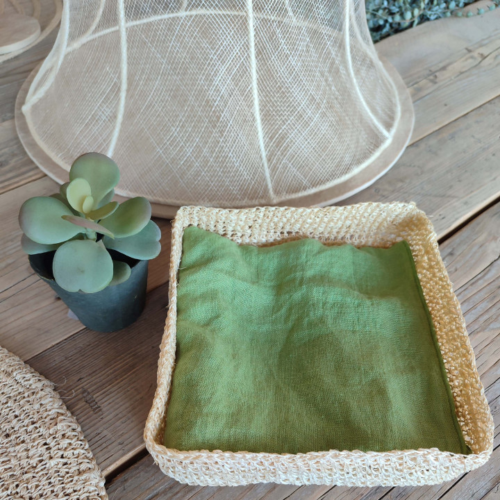 Porta tovaglioli uncinetto 16x16 cm in abaca