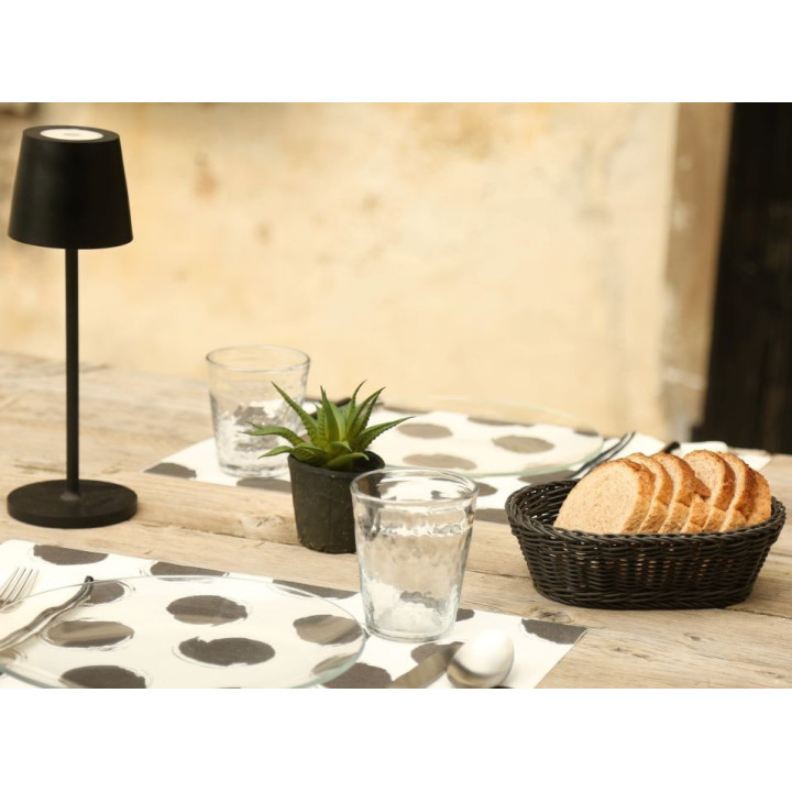 Panier noir tresse en polypropylene