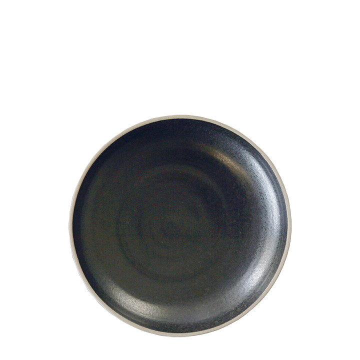 Assiette creuse couleur naturel avec bord noir d20 cm